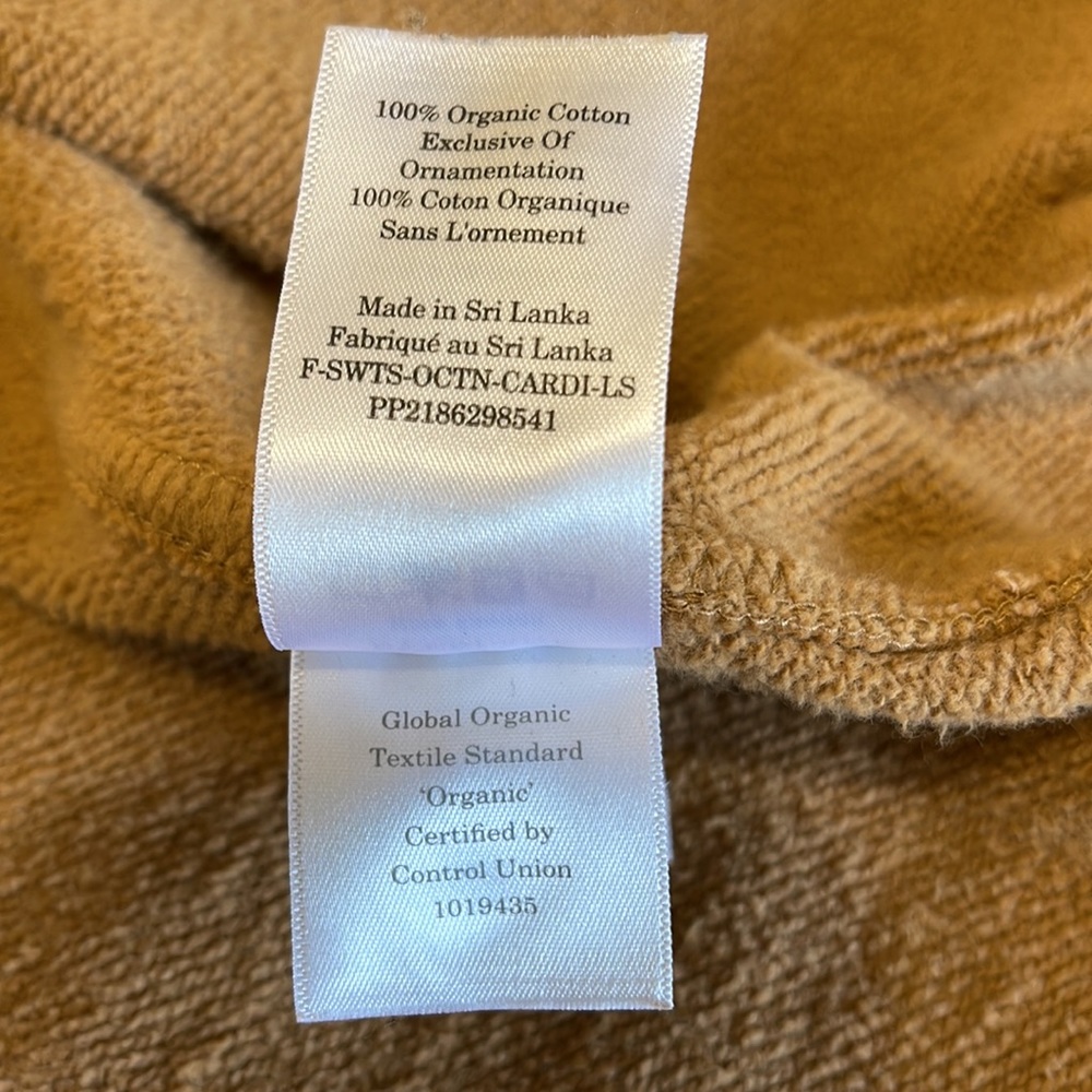 Everlane Brown Button-Front Cotton Sweatshirt Cardigan - Picture 5 of 6